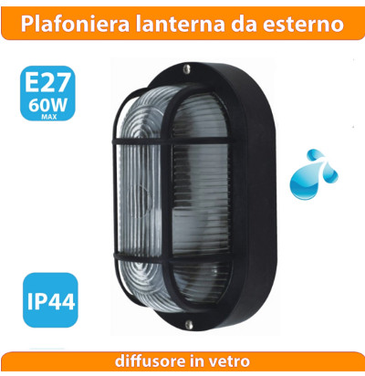 Tartaruga 60W con Griglia in Plastica Nera